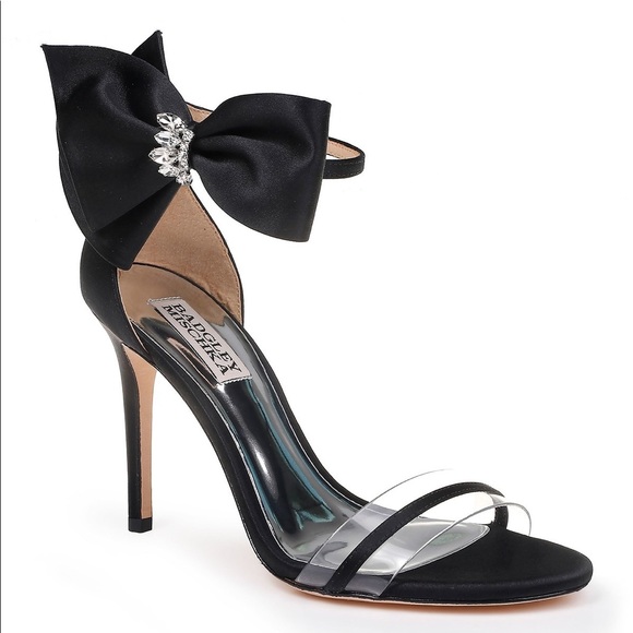 Badgley Mischka Fran Bow Ankle Strap Sandal.Black - Picture 2 of 9